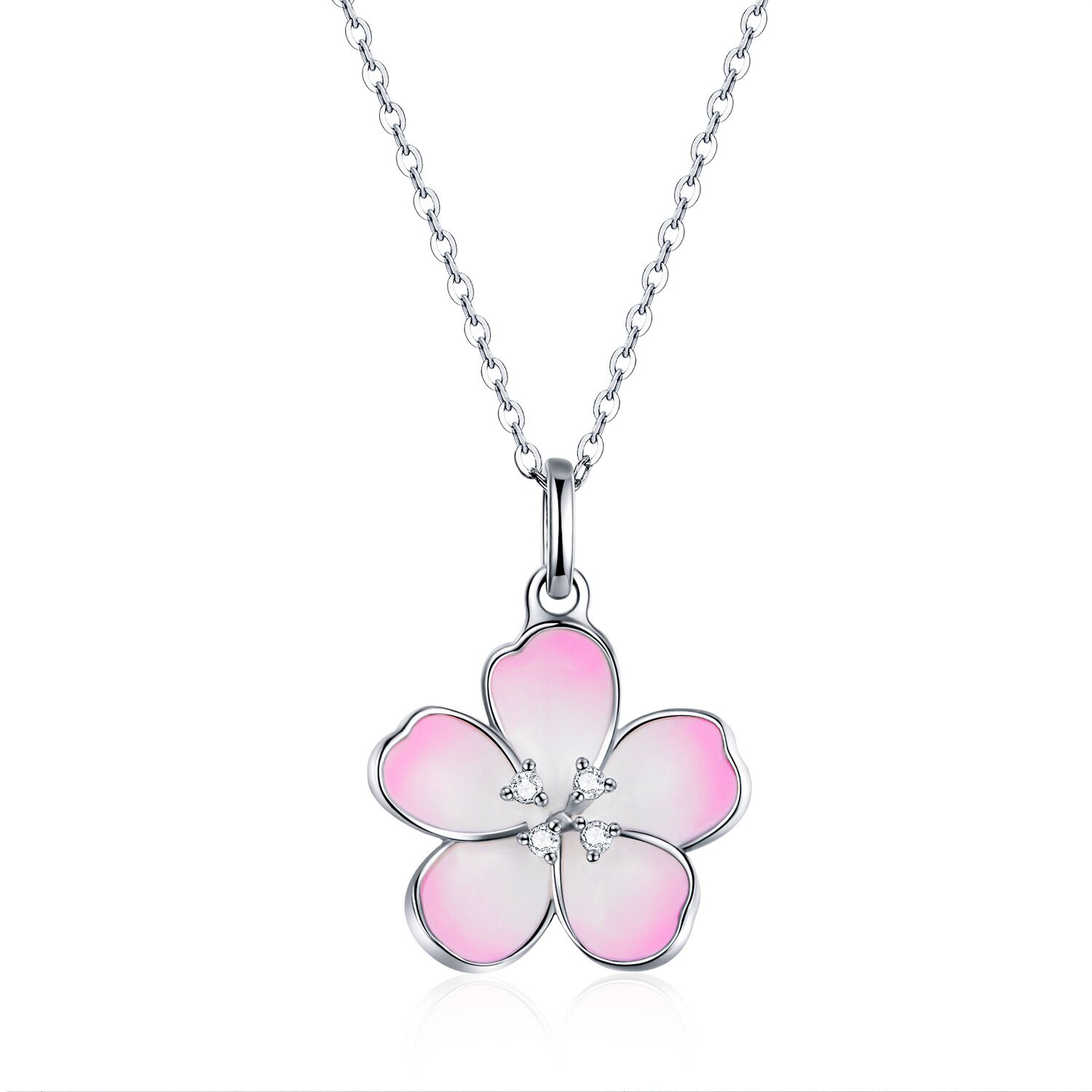 Colier din argint pink magnolia