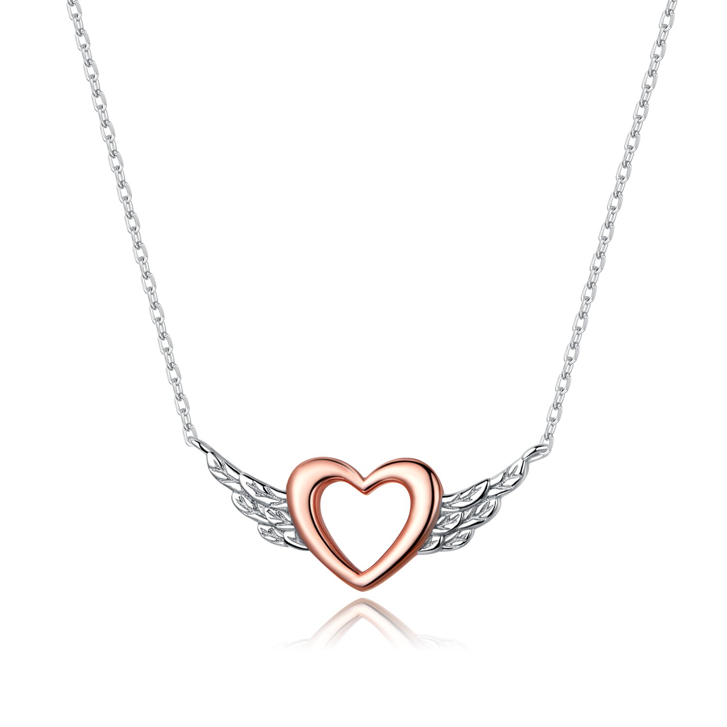 Colier din argint rose gold angel heart