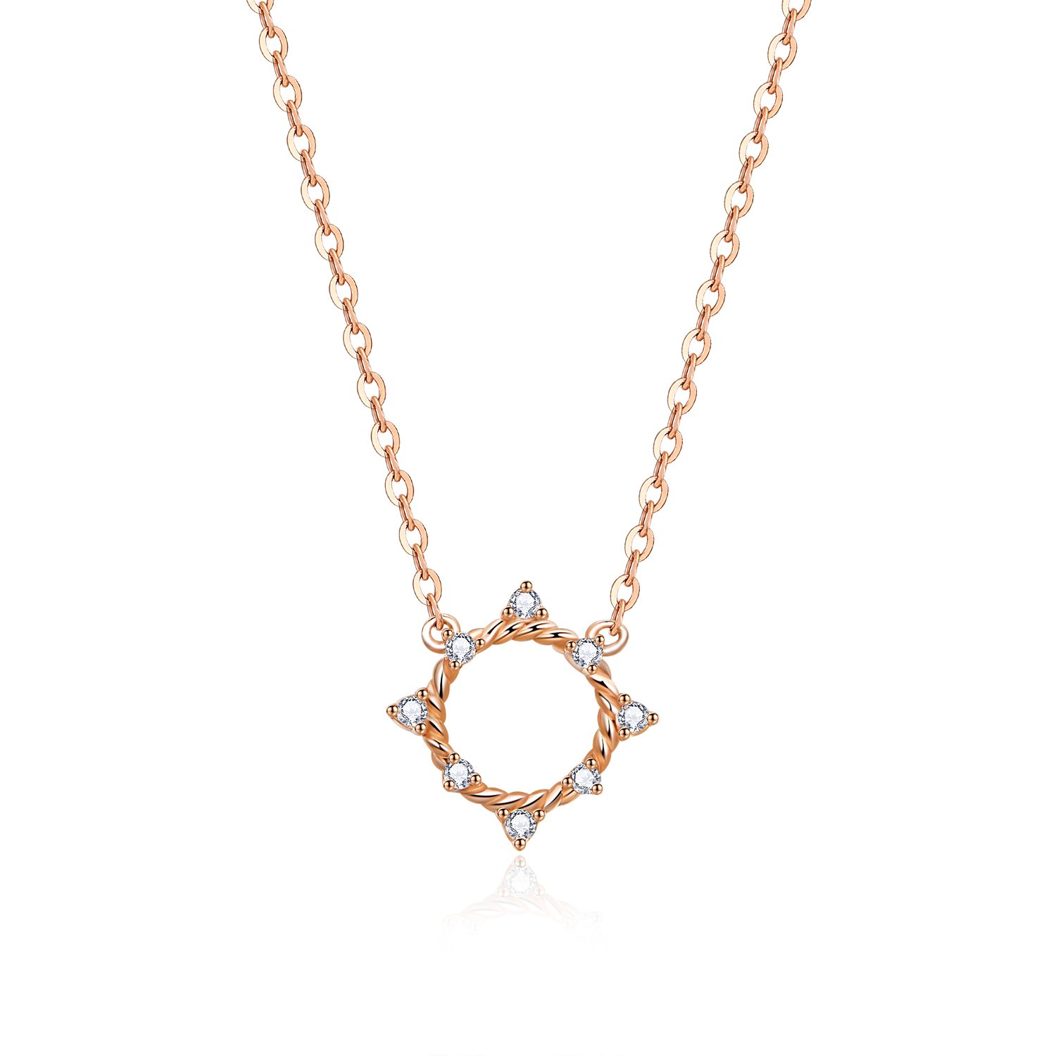 Colier din argint rose gold stars