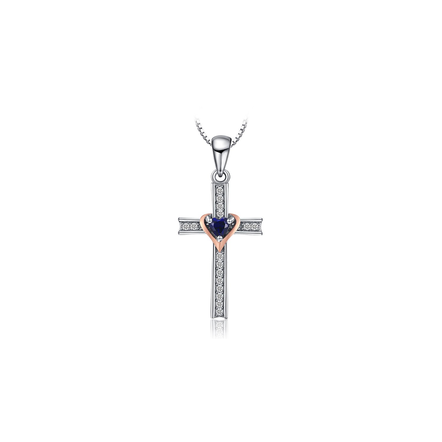 Colier din argint sapphire cross