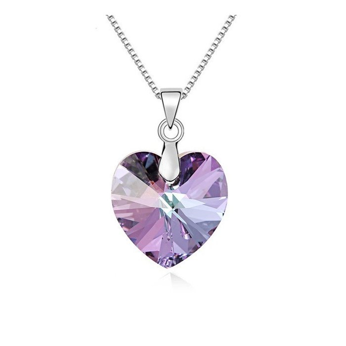 Colier din argint vitrail light heart cu cristal swarovski