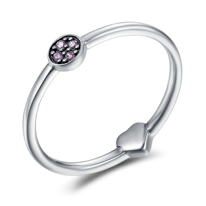 Inel din argint crystal and heart ring