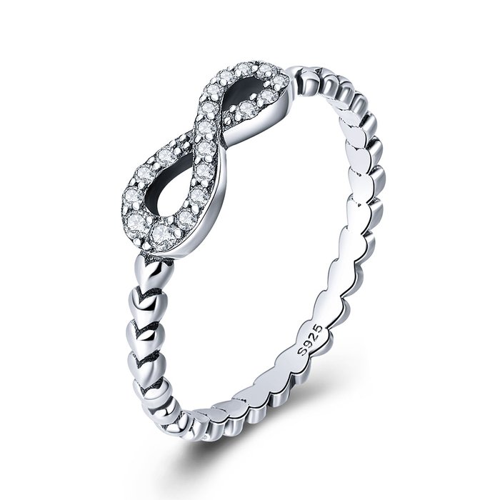 Inel din argint crystal infinite hearts