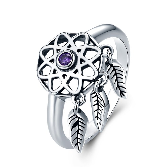 Inel din argint dream catcher purple