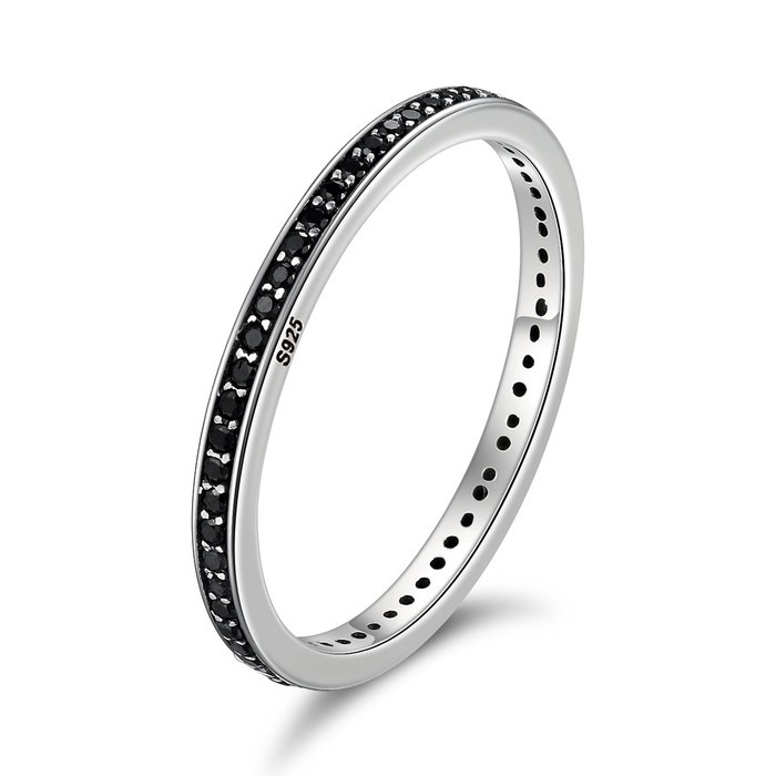 Inel din argint fashion band black