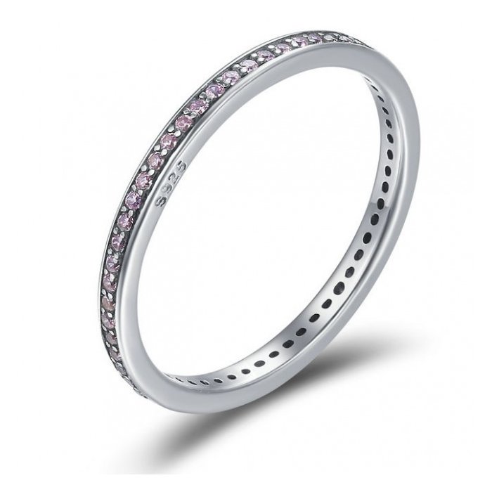 Inel din argint fashion band light pink