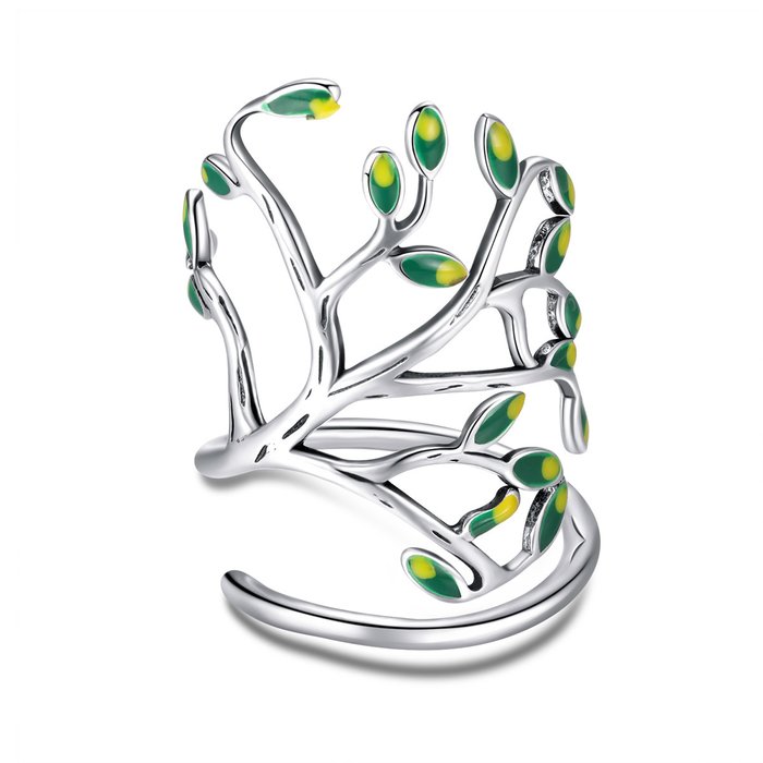 Inel din argint fashion green tree