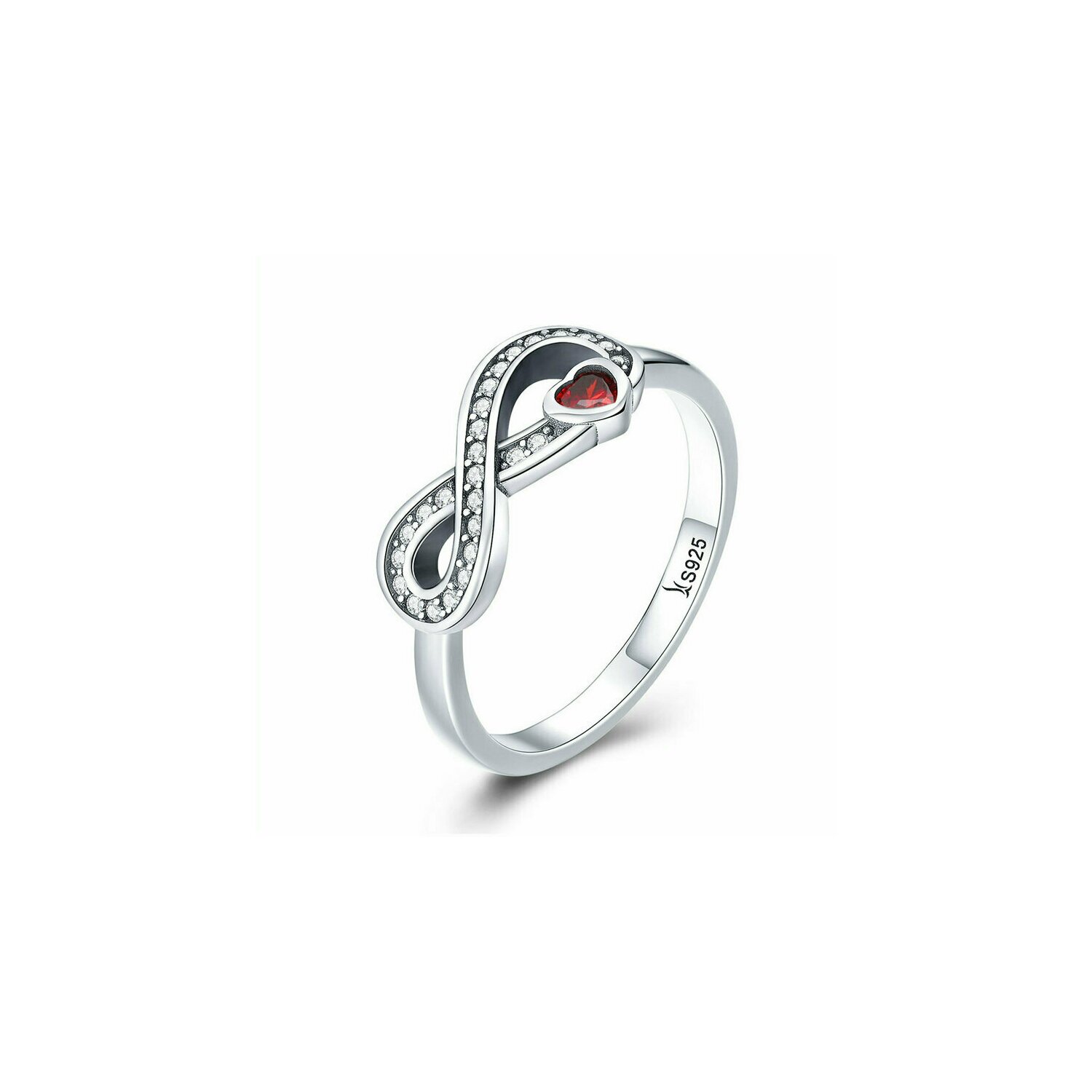 Inel din argint infinite red heart