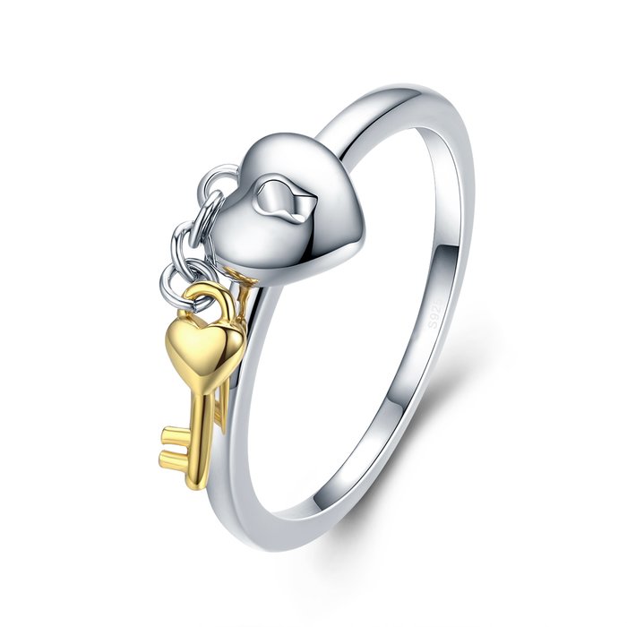 Inel din argint locket & key