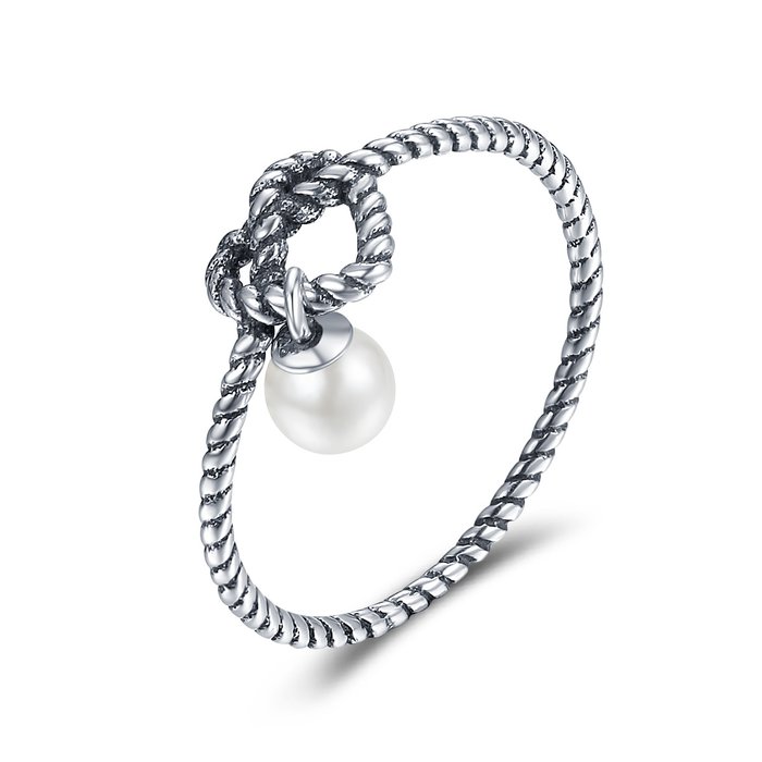 Inel din argint pearl knot