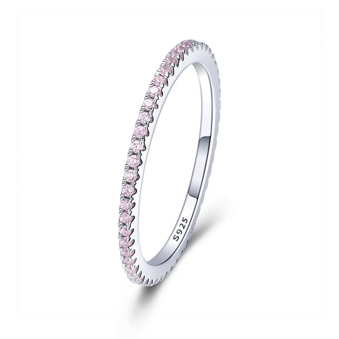 Inel din argint pink crystal band