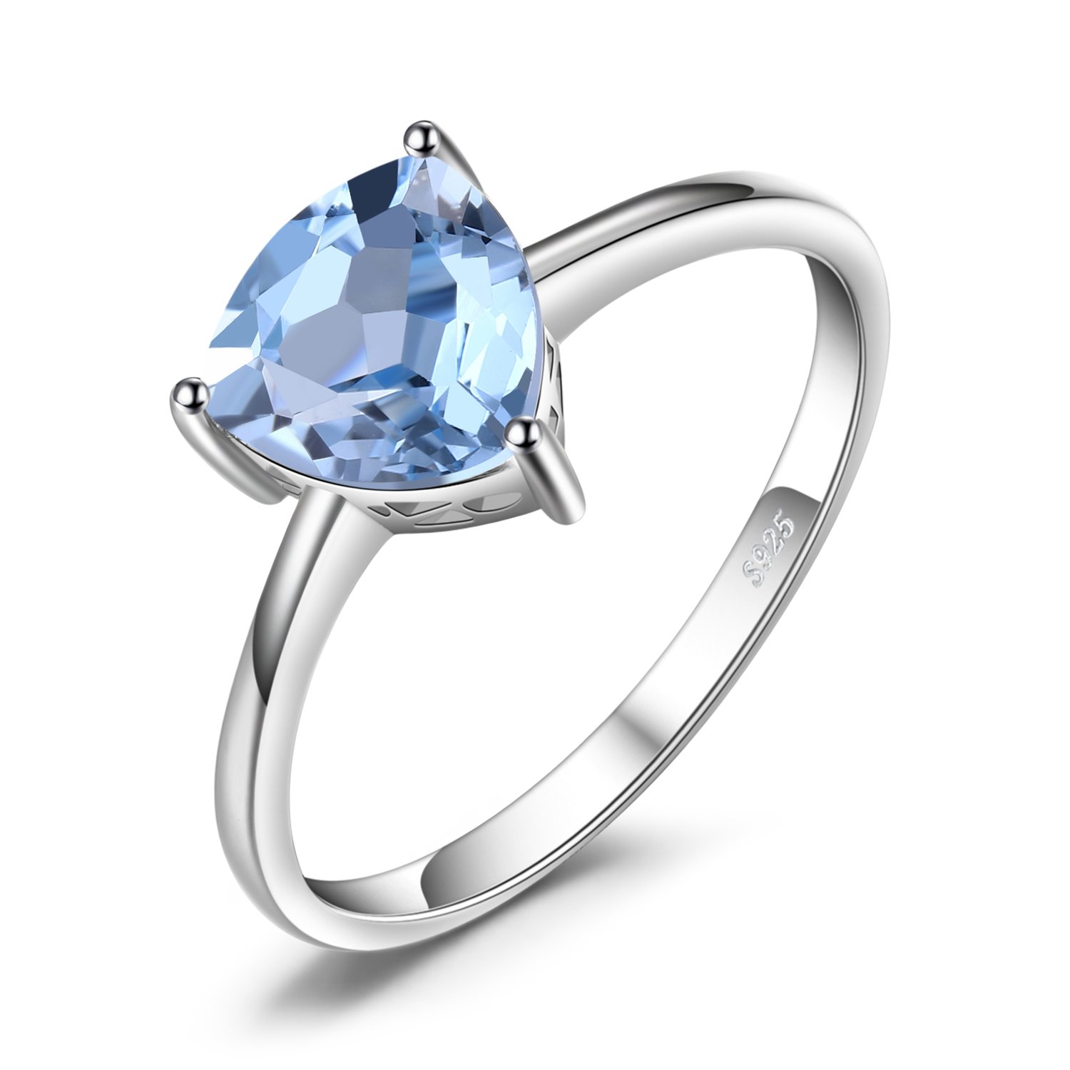 Inel din argint triangle blue topaz