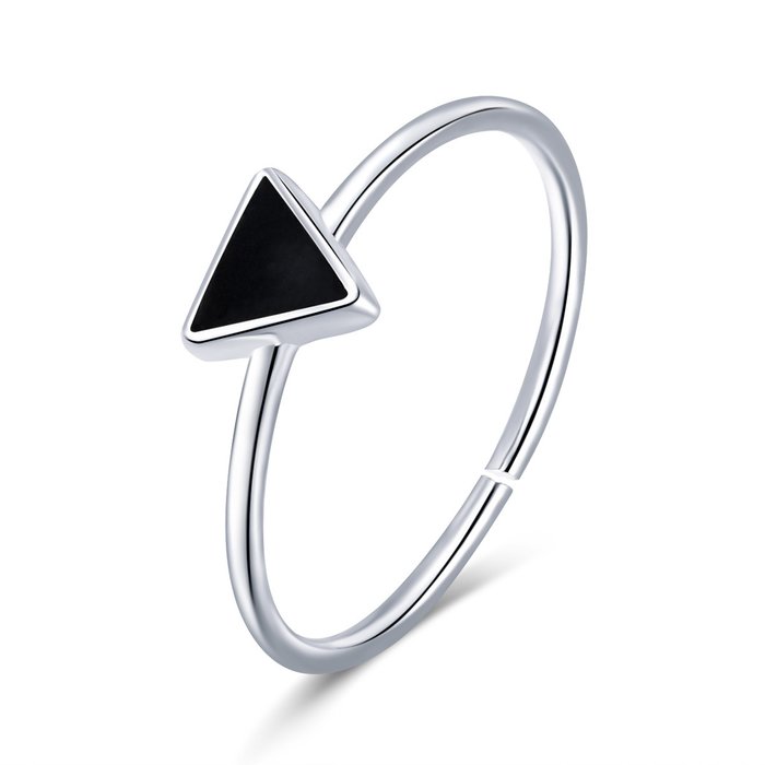 Inel reglabil din argint black triangle