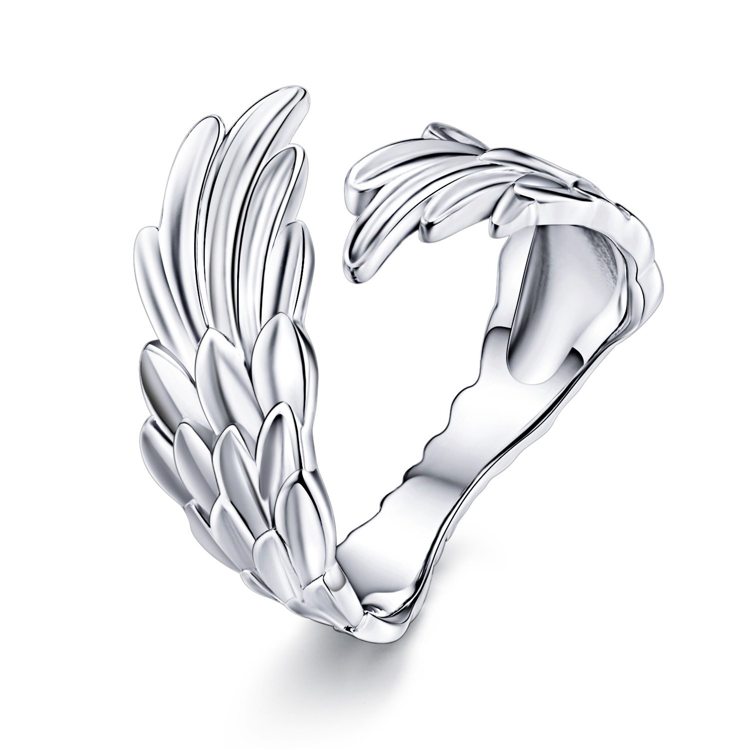 Inel reglabil din argint guardian feather