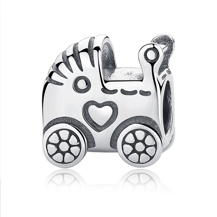 Talisman din argint baby carriage