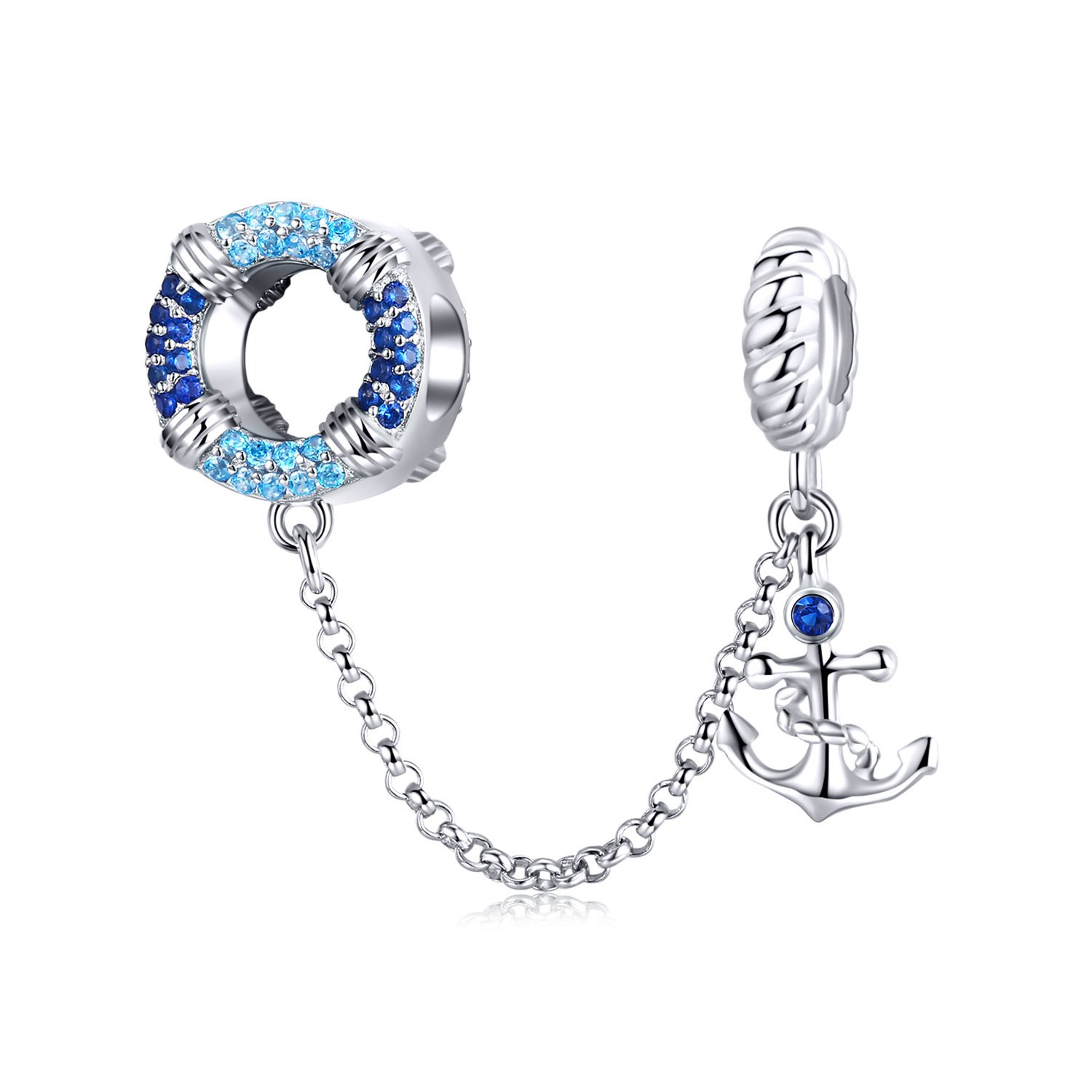 Talisman din argint blue anchor chain