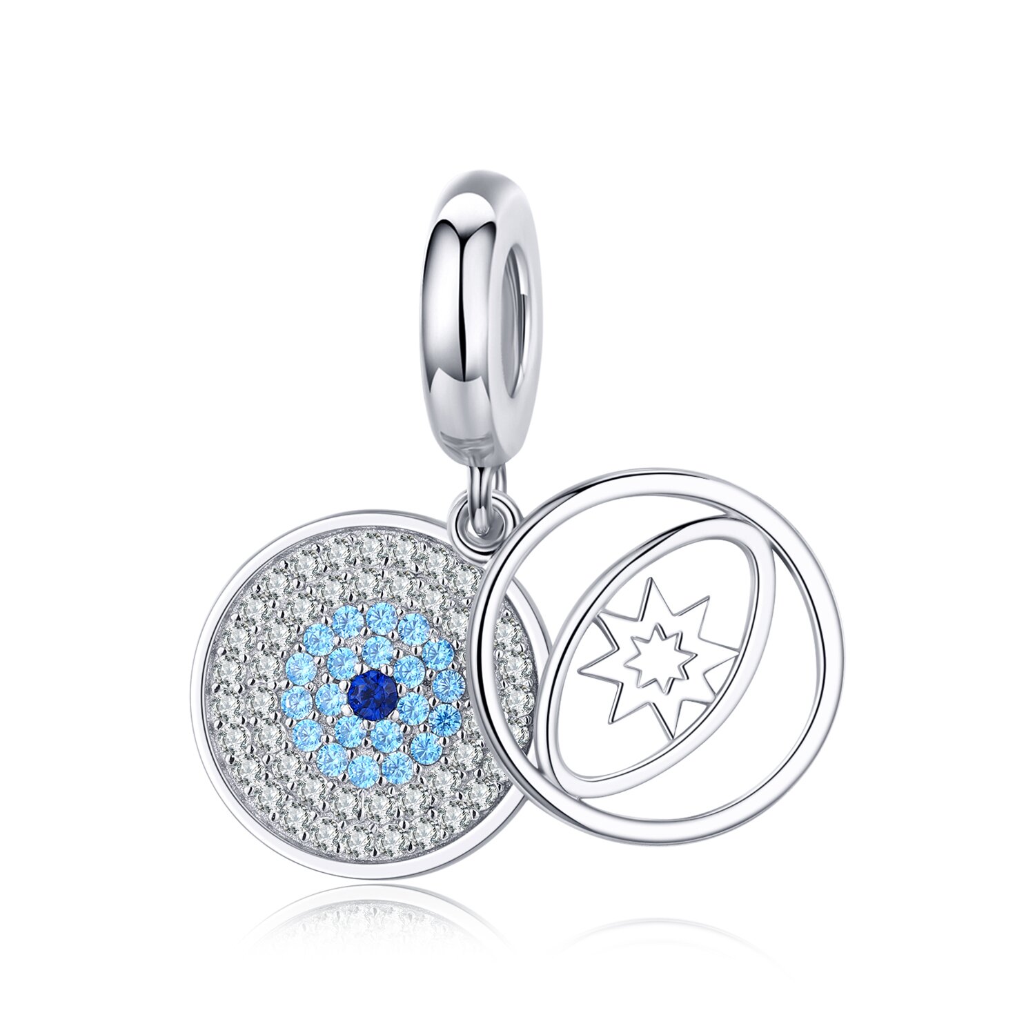 Talisman din argint blue double pendant