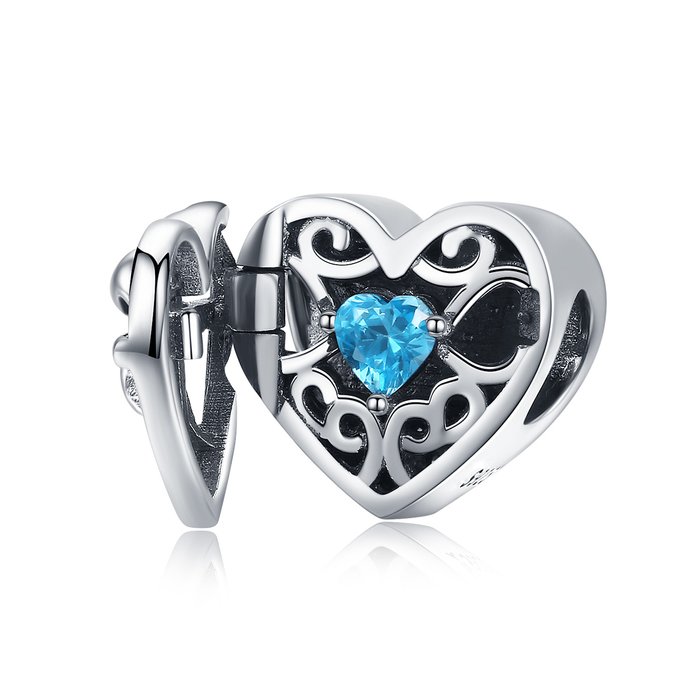 Talisman din argint blue heart locket