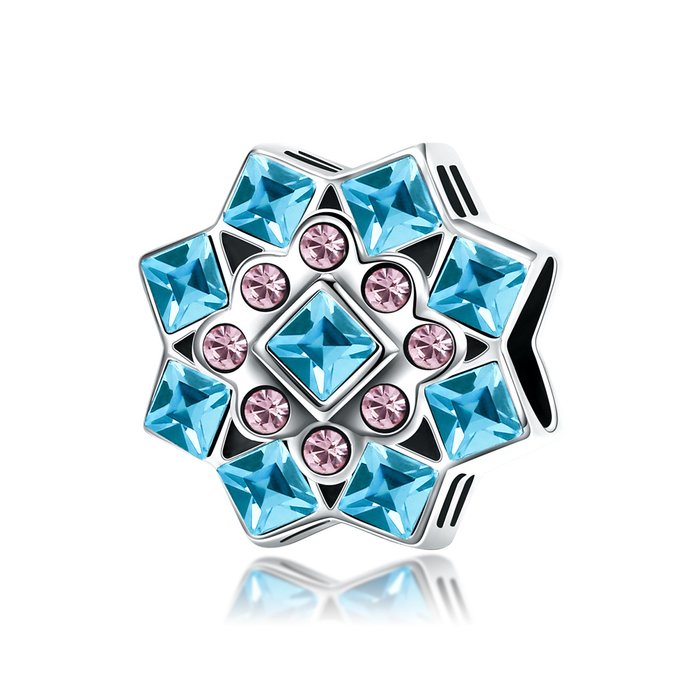 Talisman din argint blue snowflake