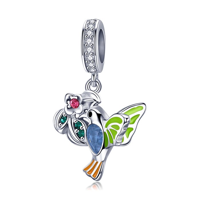 Talisman din argint colorful bird