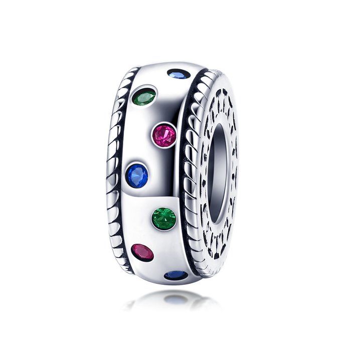 Talisman din argint colorful spacer charm