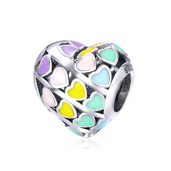 Talisman din argint colorfull hearts