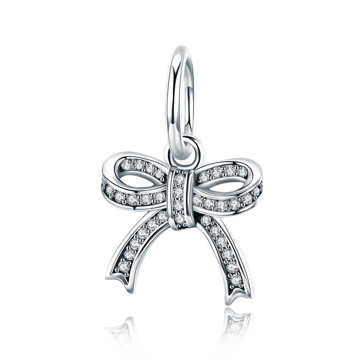 Talisman din argint crystal bowknot