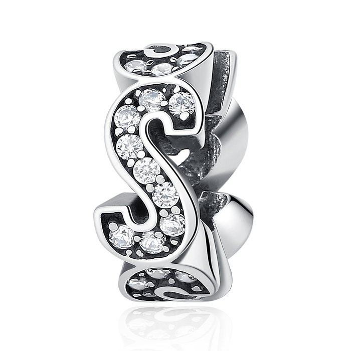 Talisman din argint crystal letter s