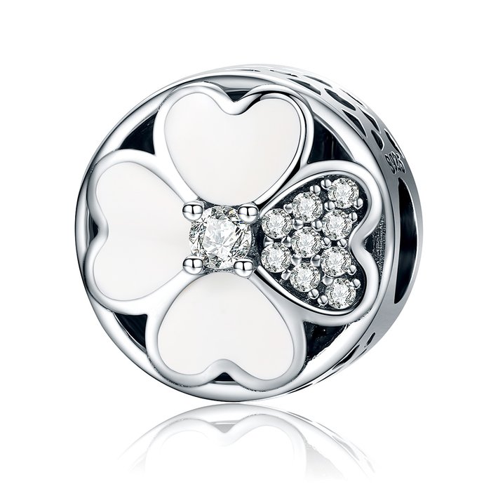 Talisman din argint crystal love clover