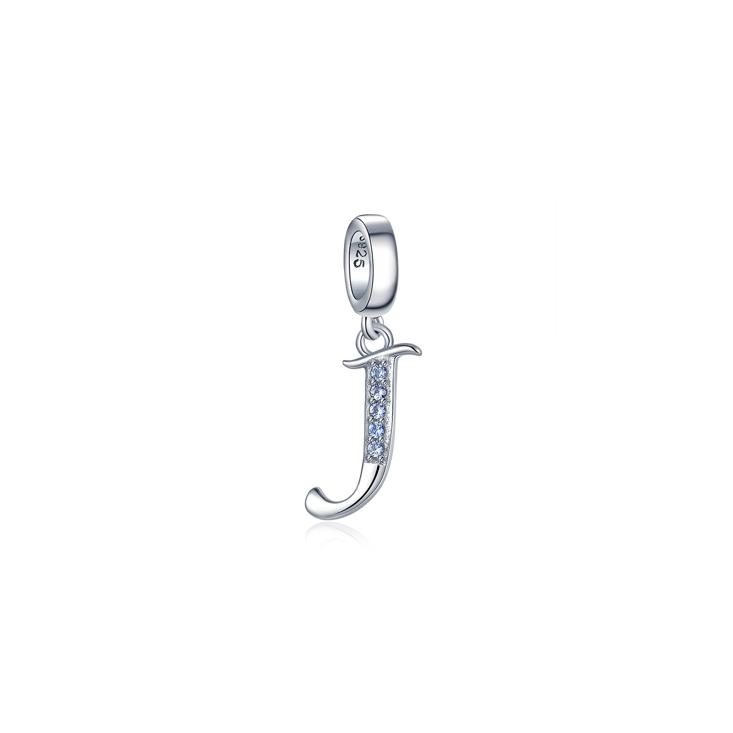 Talisman din argint crystalline letter j