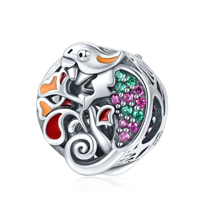 Talisman din argint cu cameleon