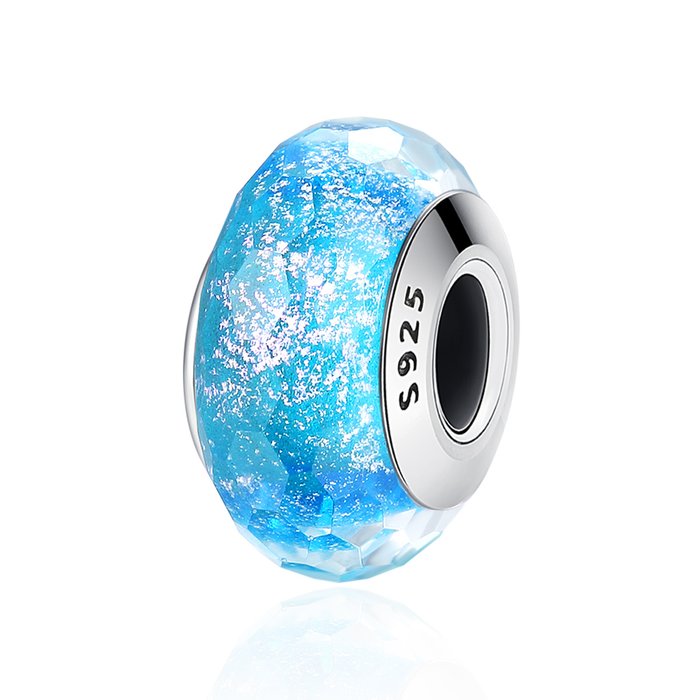 Talisman din argint cu sticla blue ice