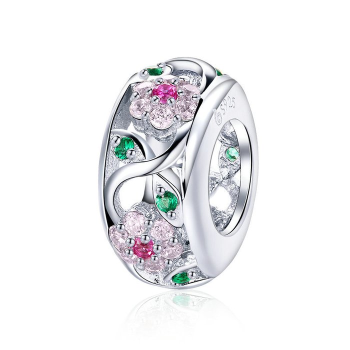 Talisman din argint dazzling flowers
