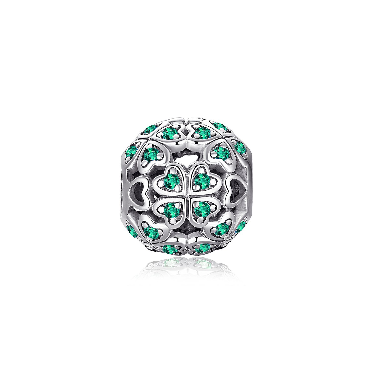 Talisman din argint emerald look clover