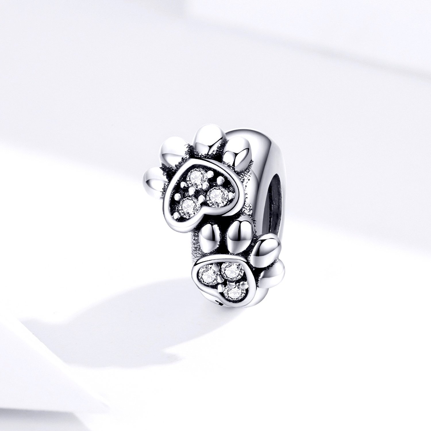 Talisman din argint footprint stopper bead