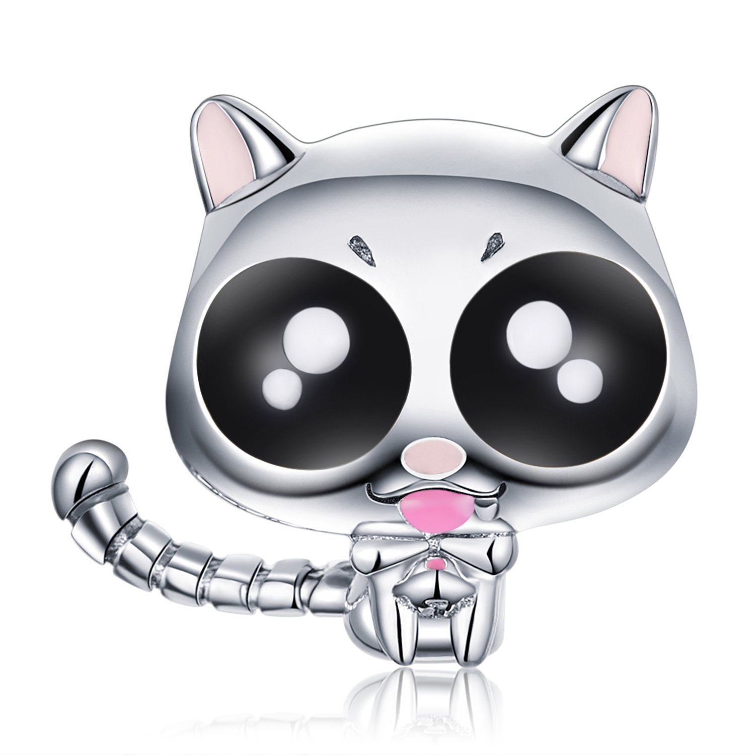 Talisman din argint funny cat eyes