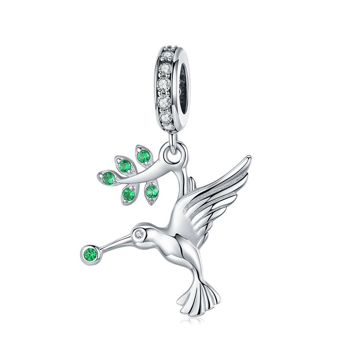 Talisman din argint green hummingbird