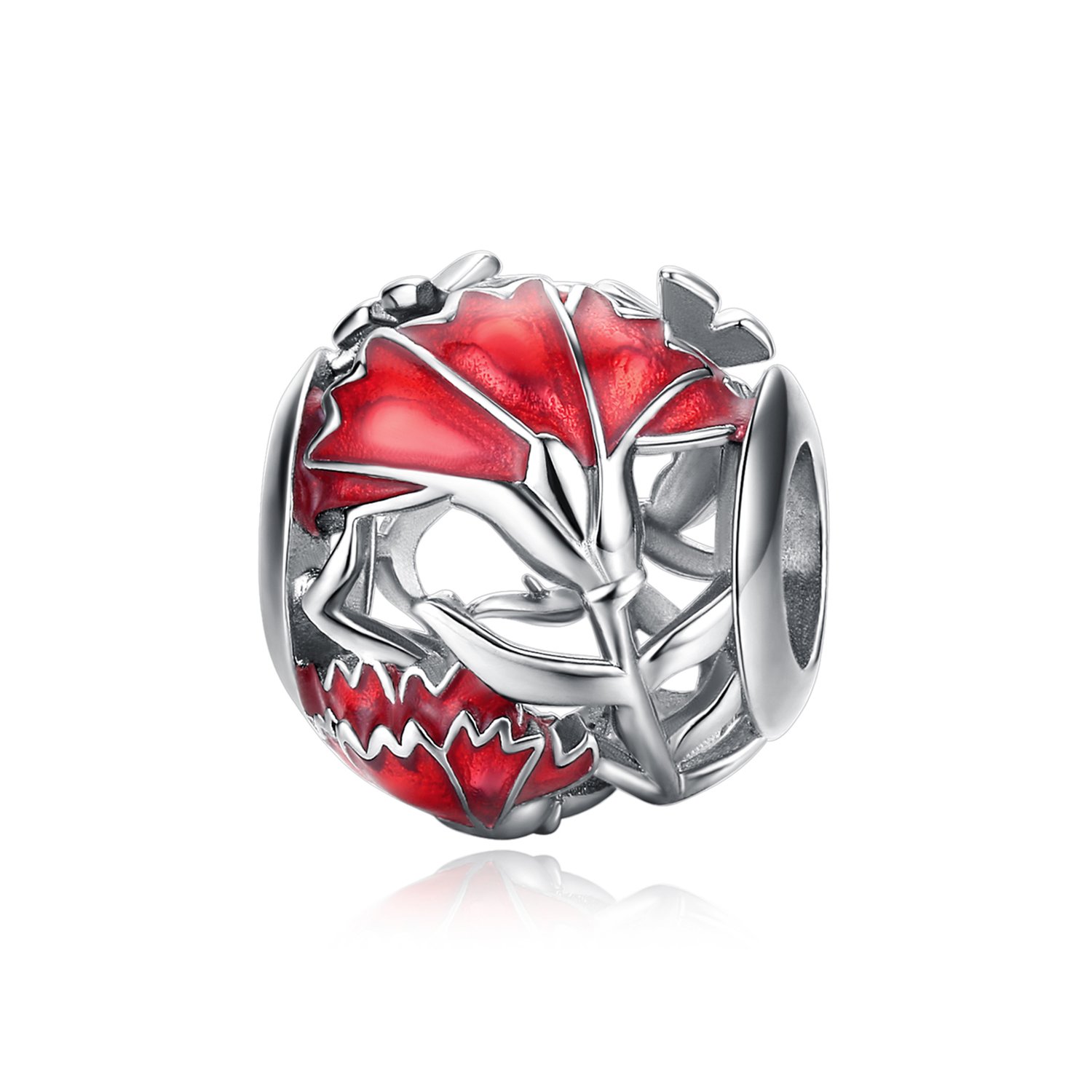 Talisman din argint hungry red flower