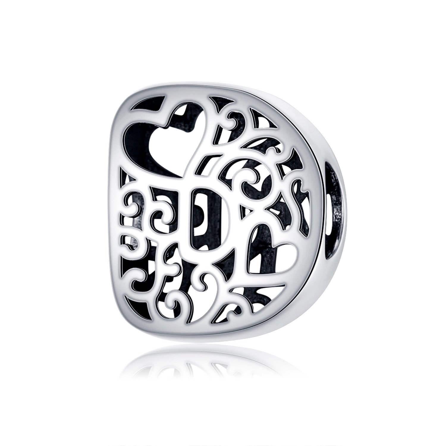 Talisman din argint in love with letter d