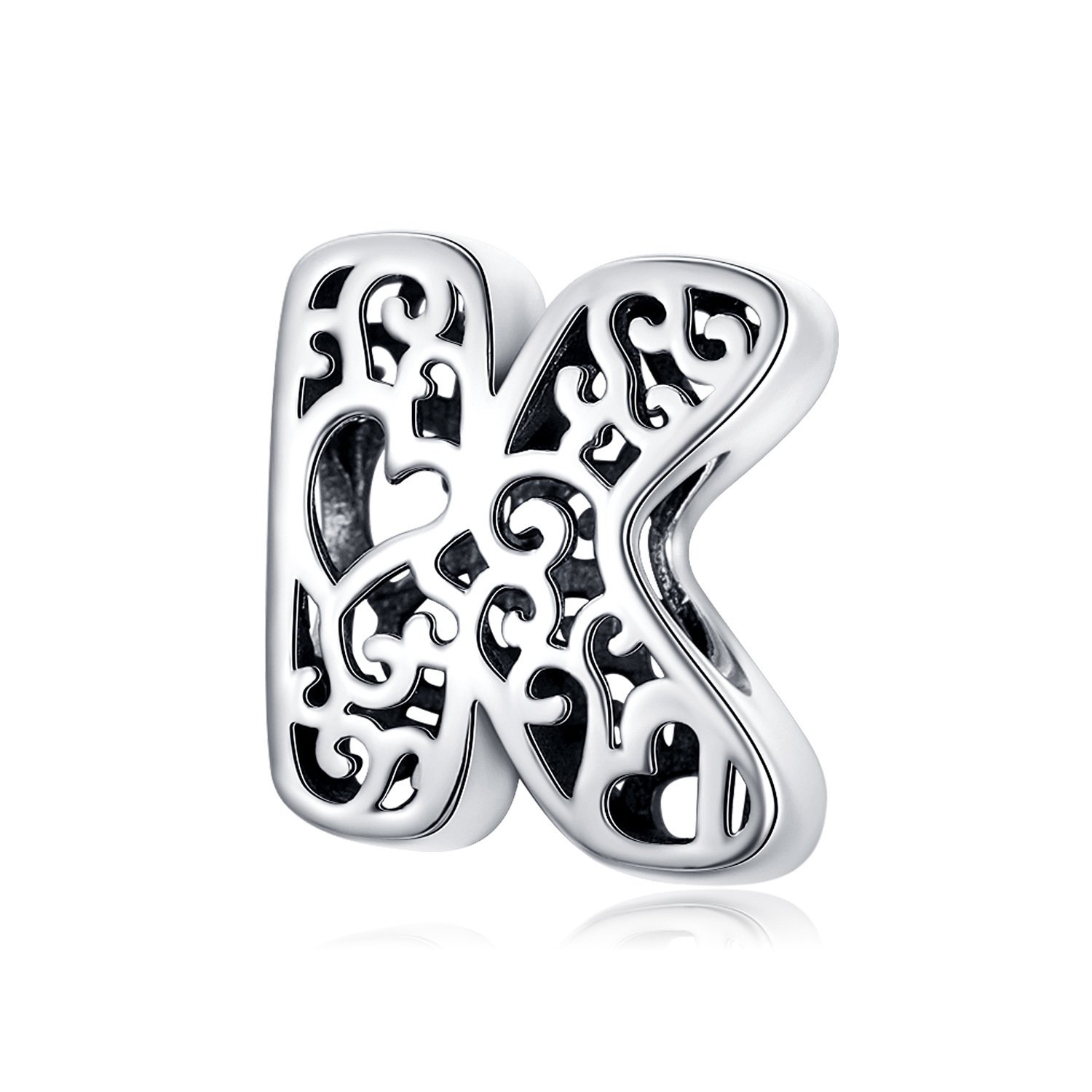 Talisman din argint in love with letter k