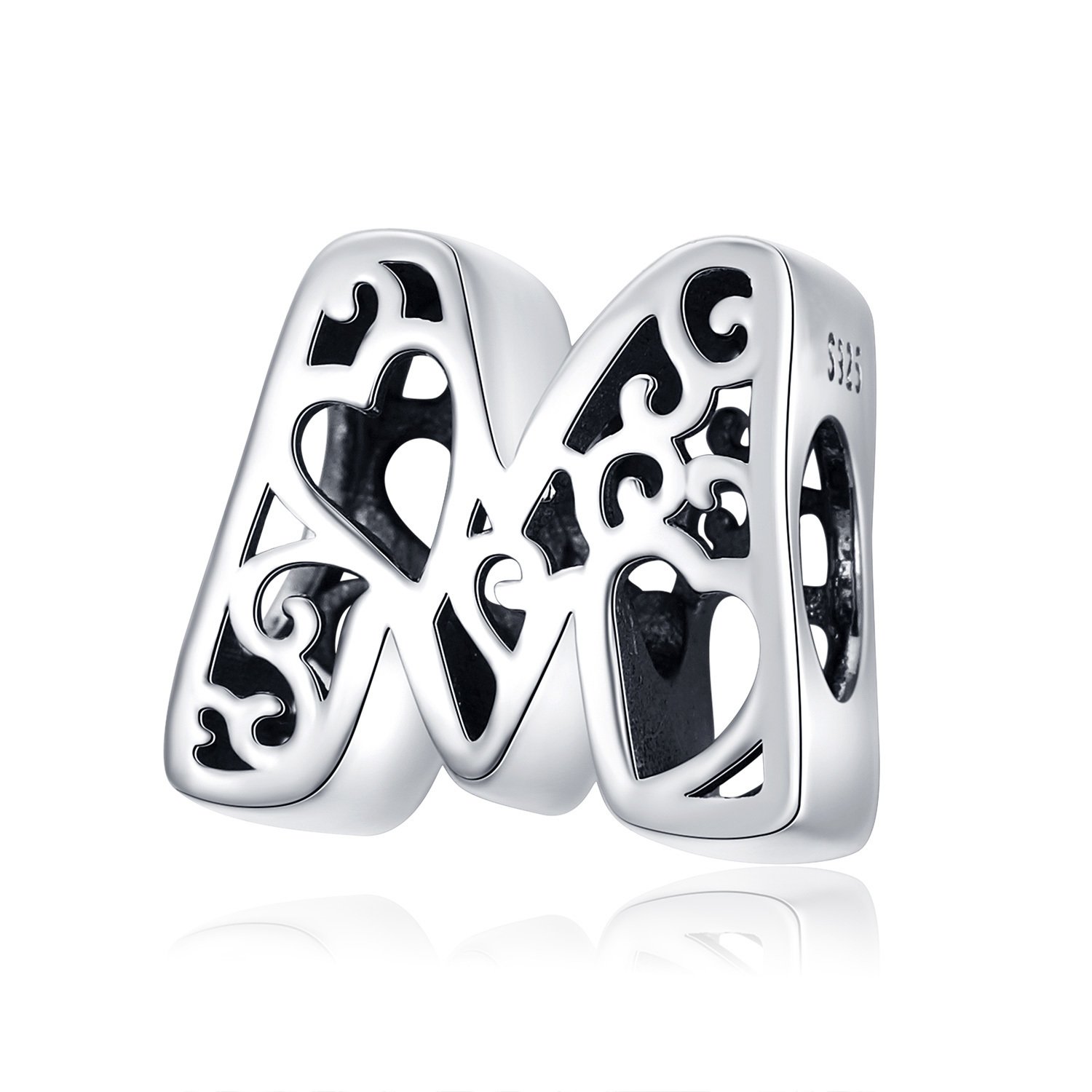 Talisman din argint in love with letter m