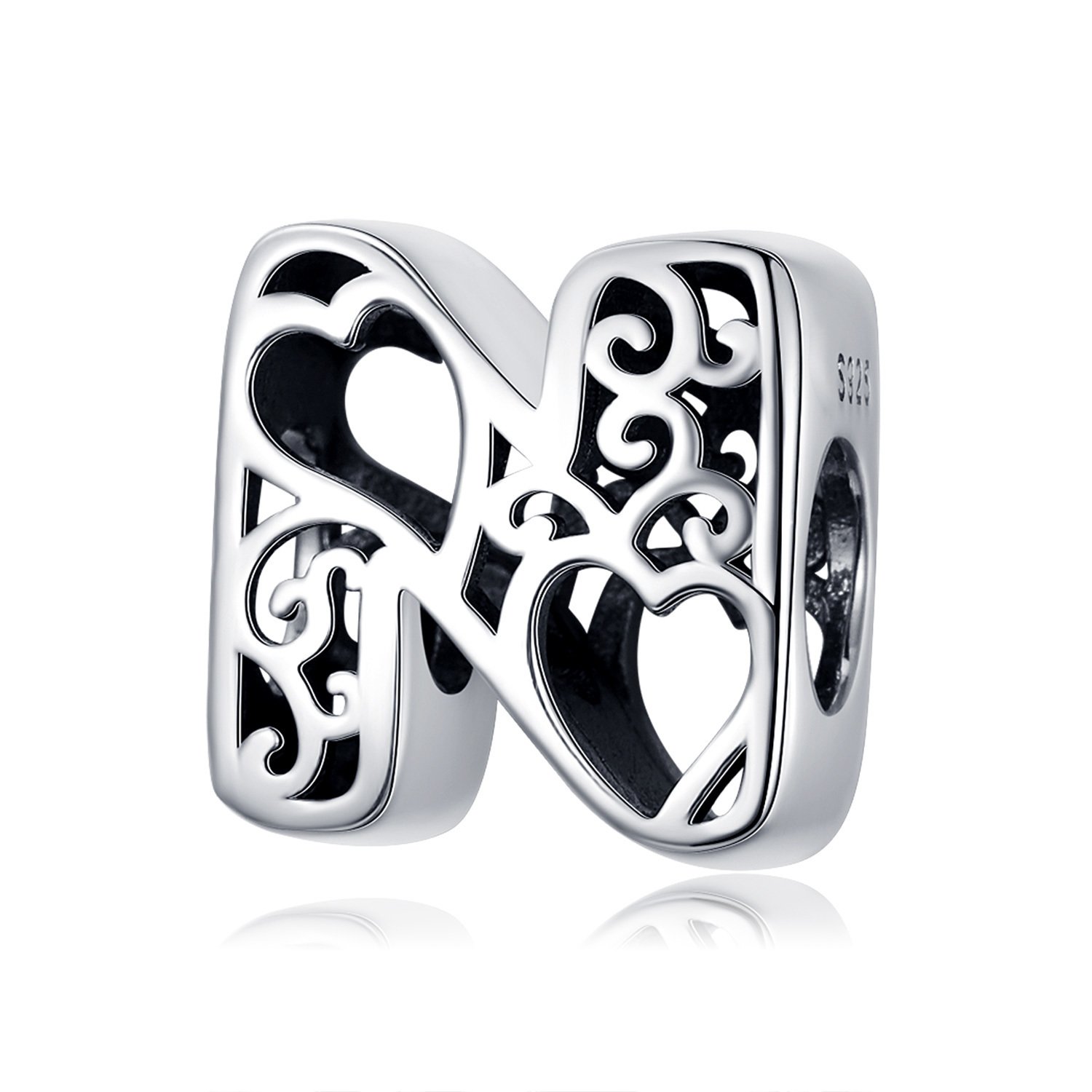 Talisman din argint in love with letter n