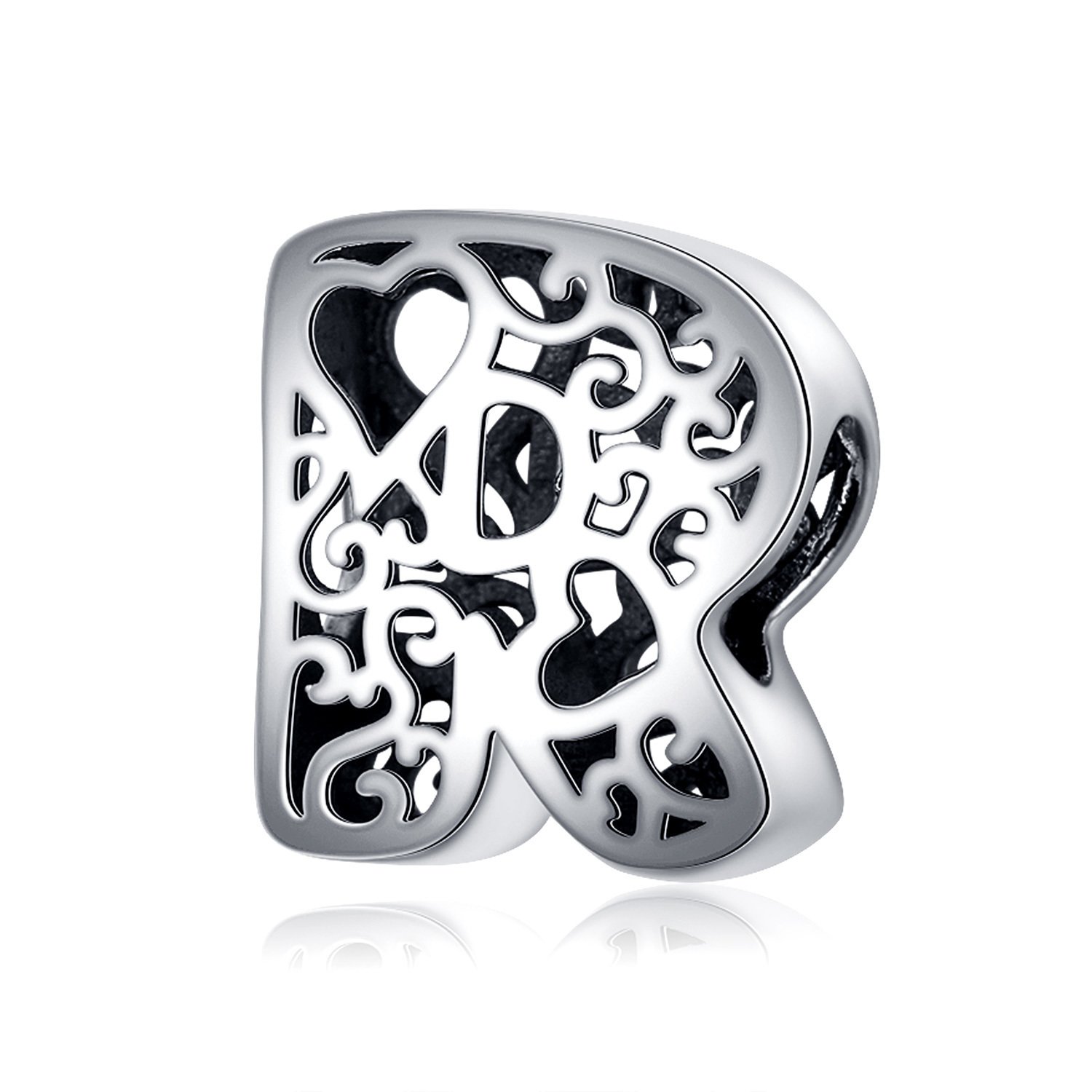 Talisman din argint in love with letter r