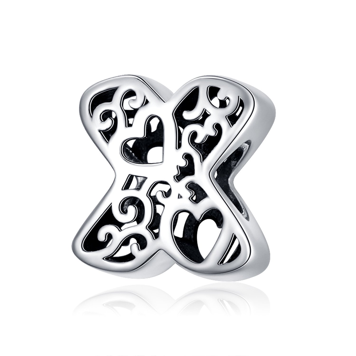 Talisman din argint in love with letter x