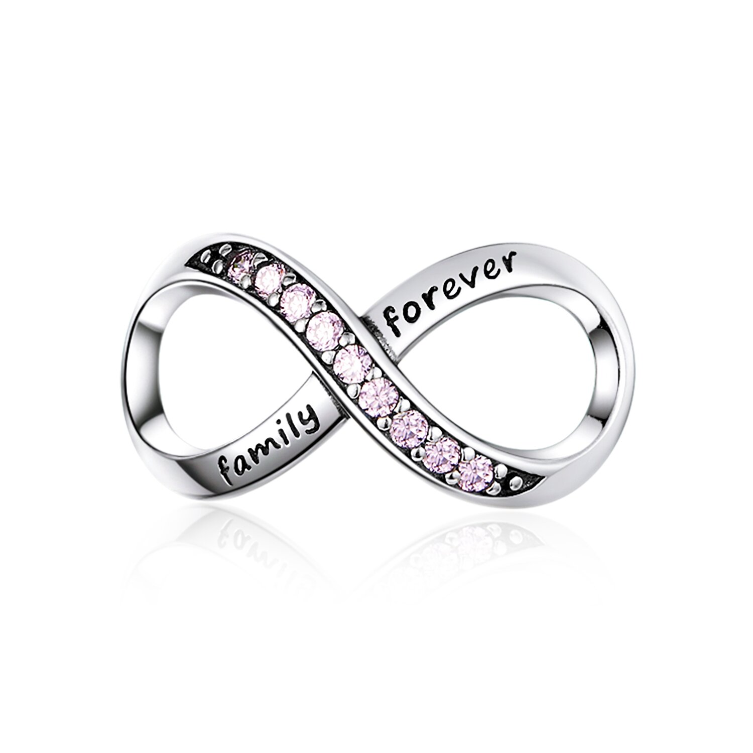 Talisman din argint infinite family forever pink