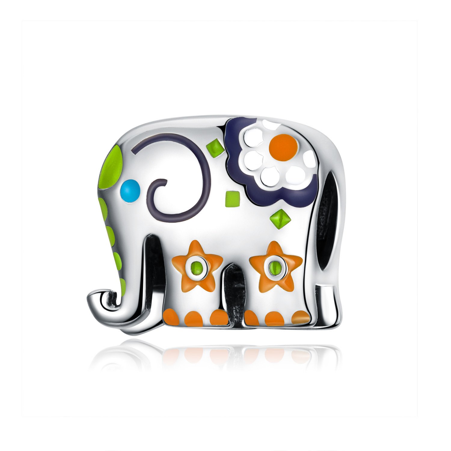 Talisman din argint little green elephant