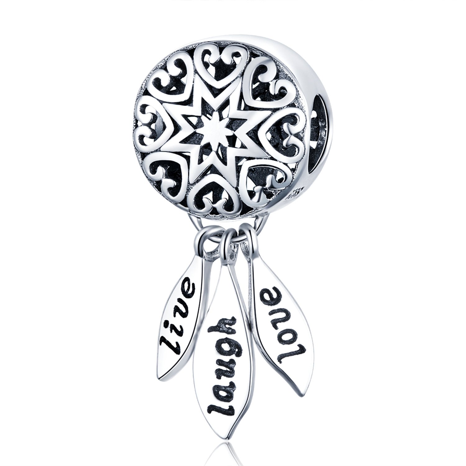 Talisman din argint live laugh love