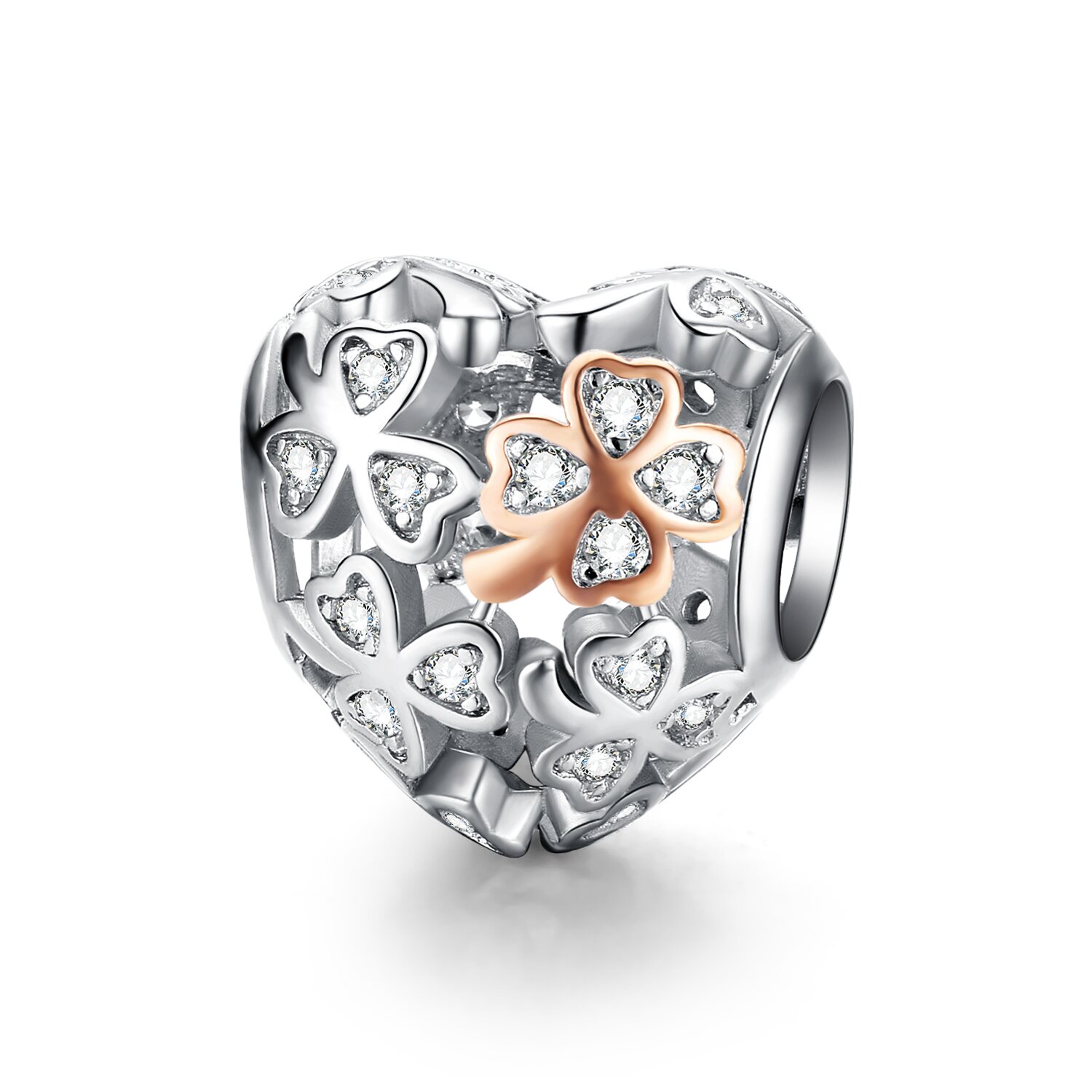 Talisman din argint lucky clover in my heart