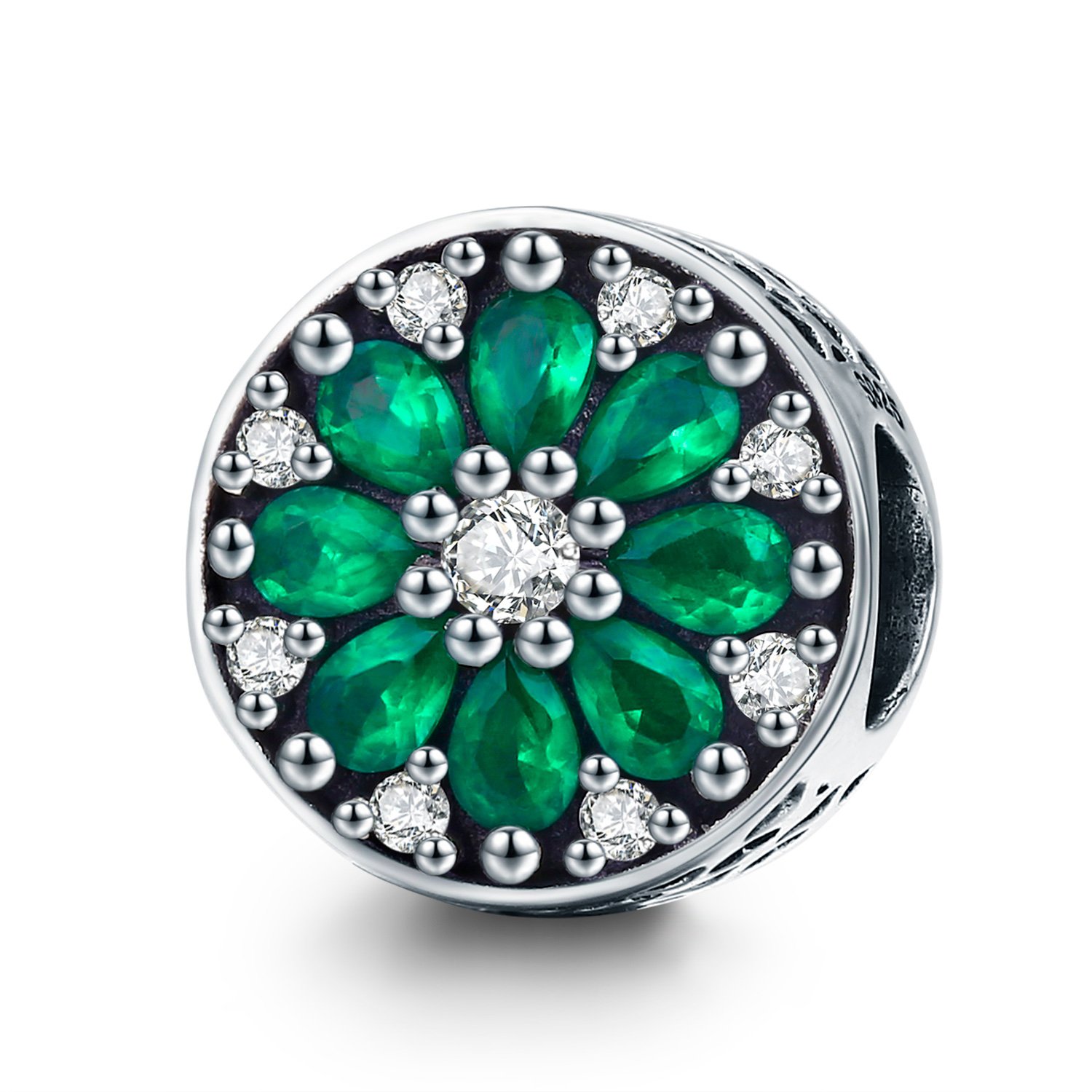 Talisman din argint luminous green star