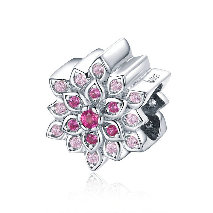 Talisman din argint luminous pink lotus